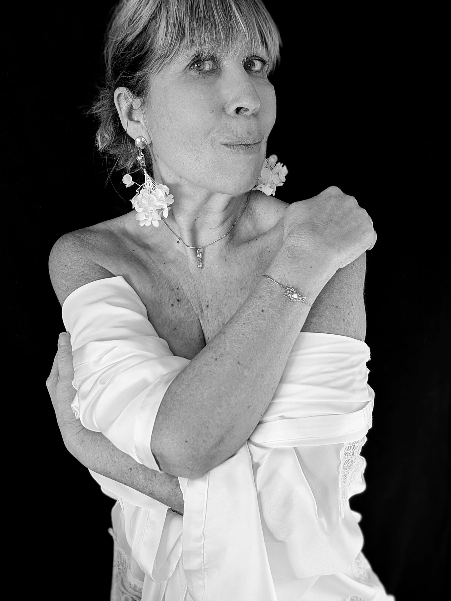 Boucles d'oreilles bohème romantique.