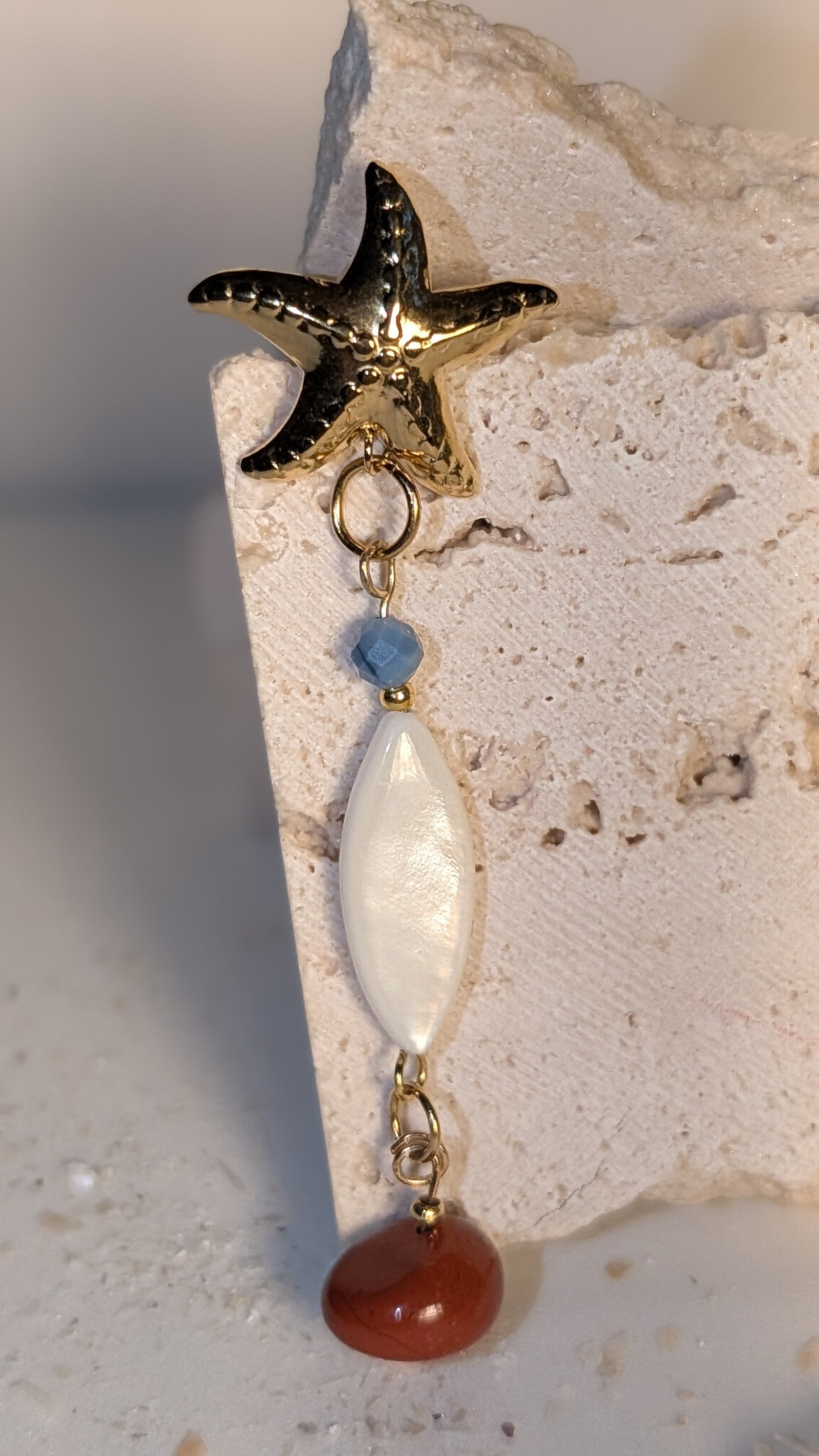 Collection perles semi-précieuses. Boucles d'oreilles