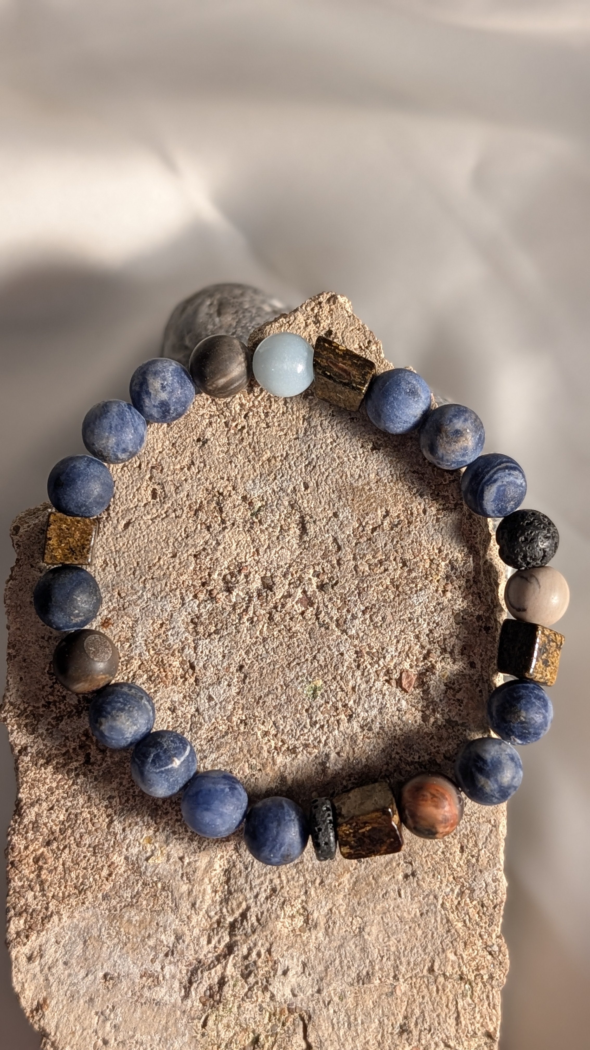 Collection perles semi-précieuses. Bracelet Homme.