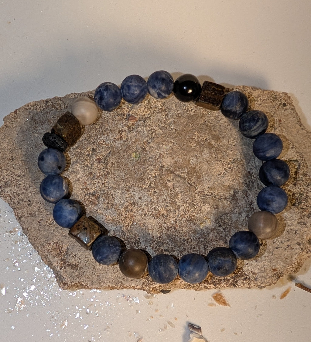 Bracelet homme. Collection perles semi-précieuses.